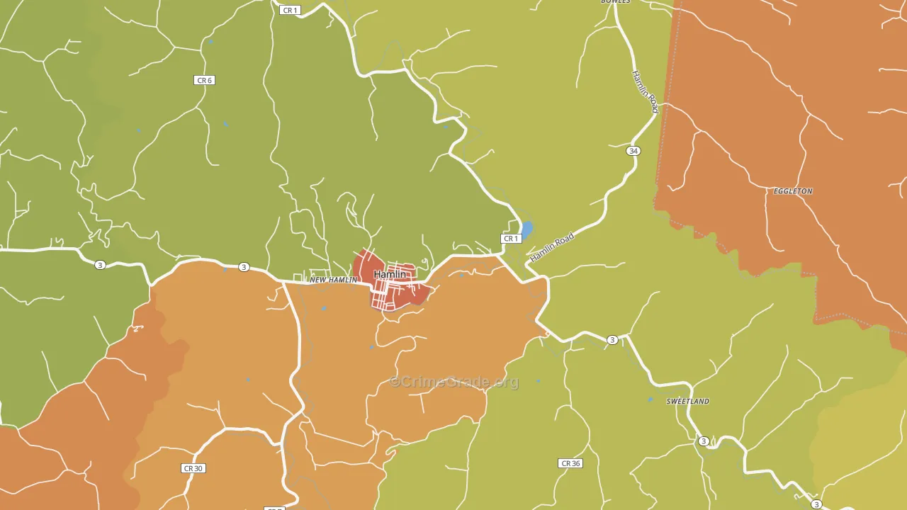 Hamlin, WV Map of Murder Rates
