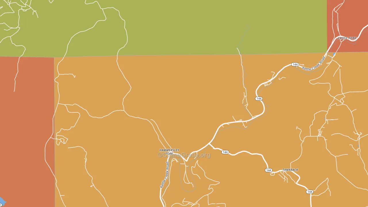 Hammersley Fork, PA Map of Murder Rates
