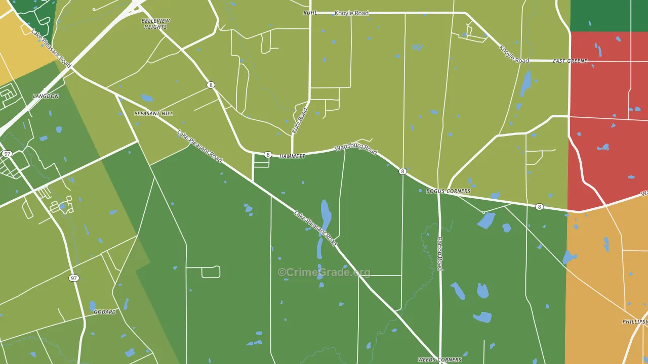 Hammett, PA Map of Murder Rates