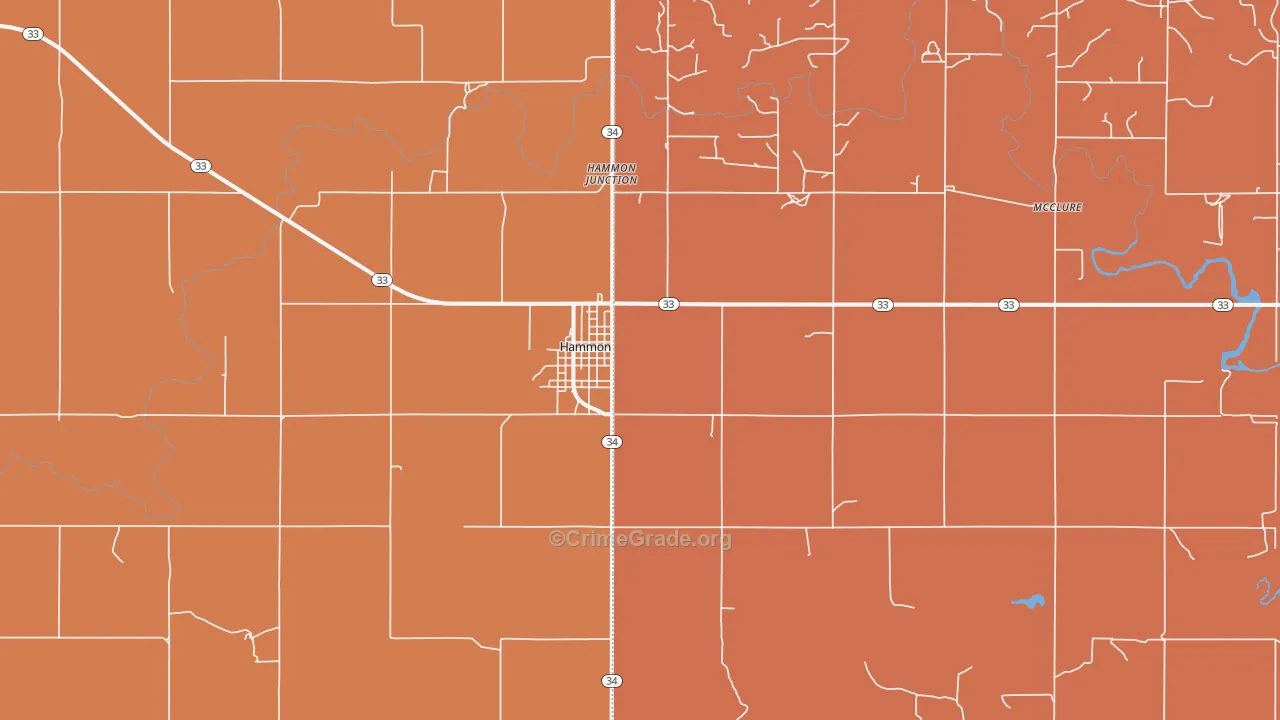 Hammon, OK Map of Murder Rates
