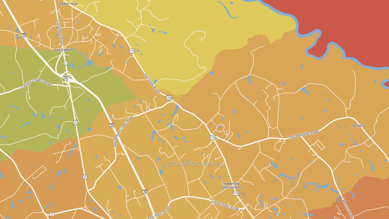 Hammond Crossroads, SC Map of Murder Rates