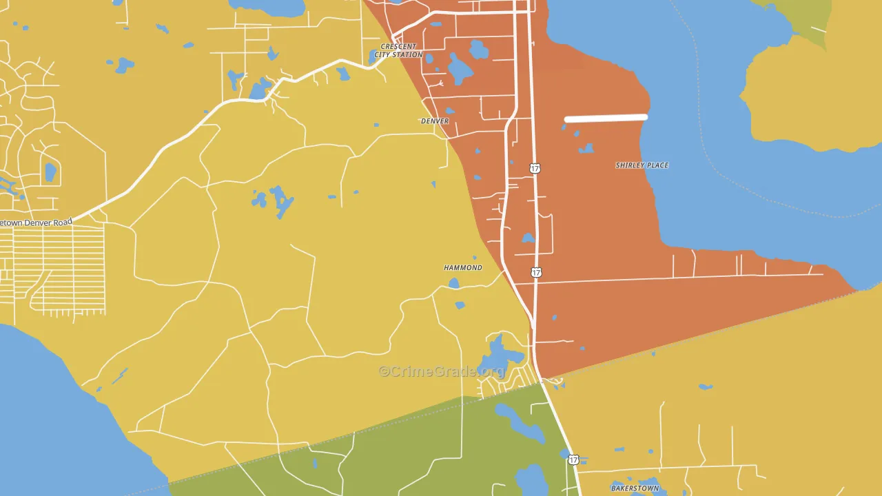 Hammond, FL Map of Murder Rates