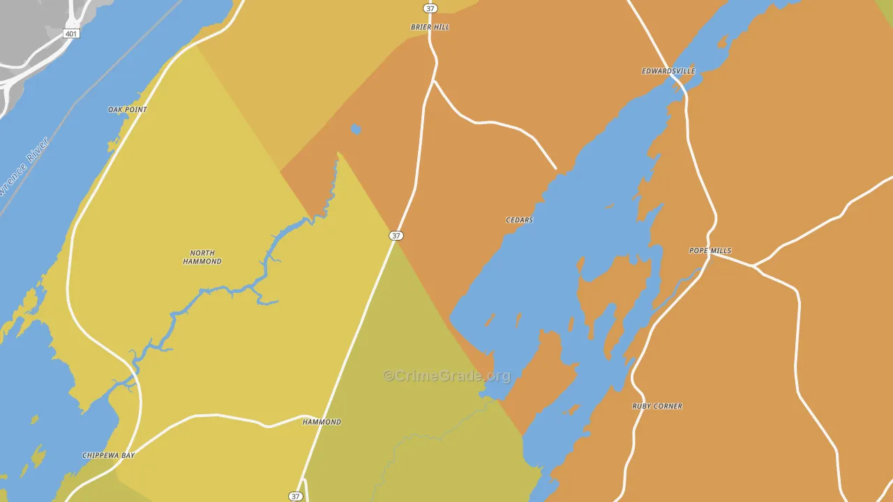 Hammond, NY Map of Murder Rates