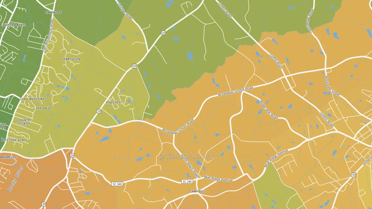 Hammond, SC Map of Murder Rates