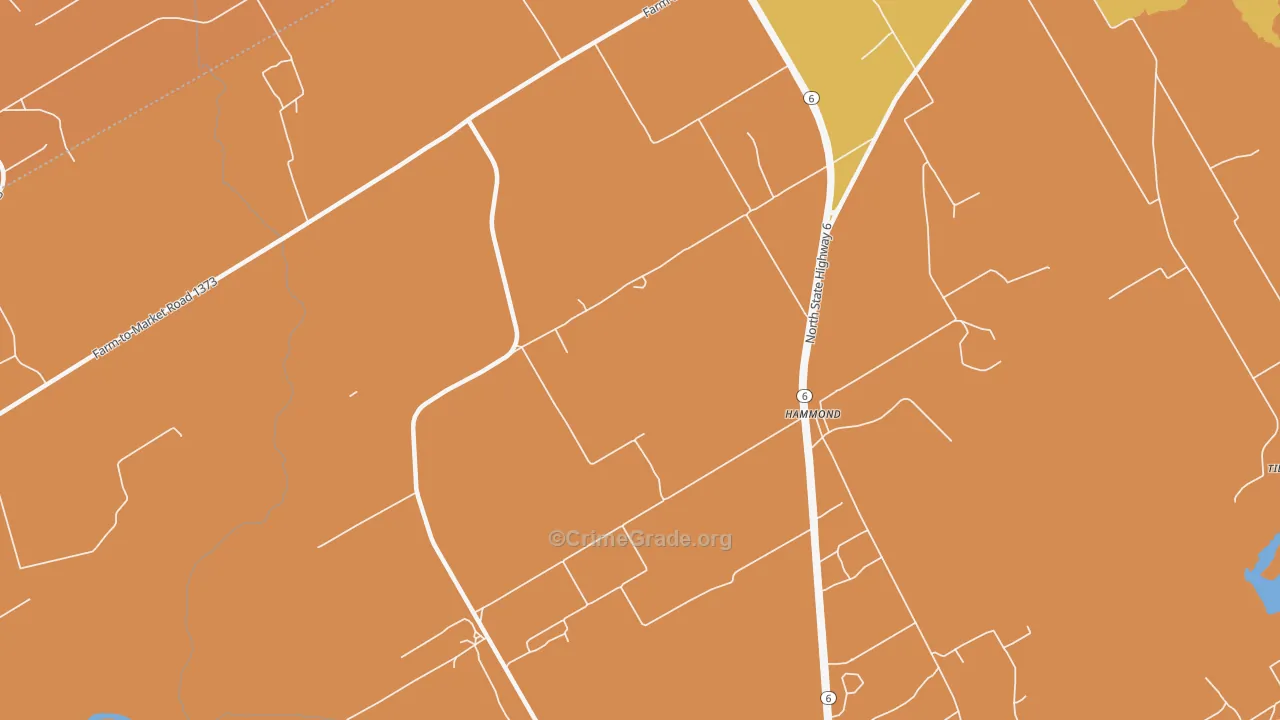 Hammond, TX Map of Murder Rates