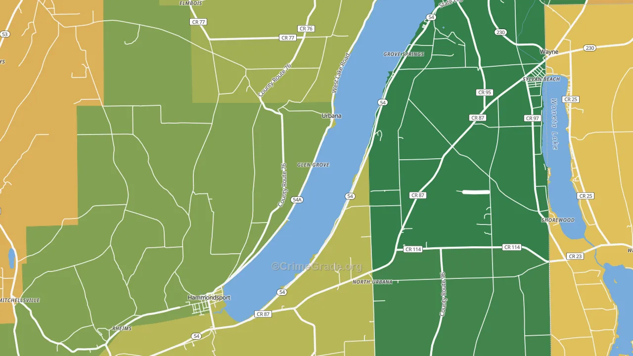 Hammondsport, NY Map of Murder Rates