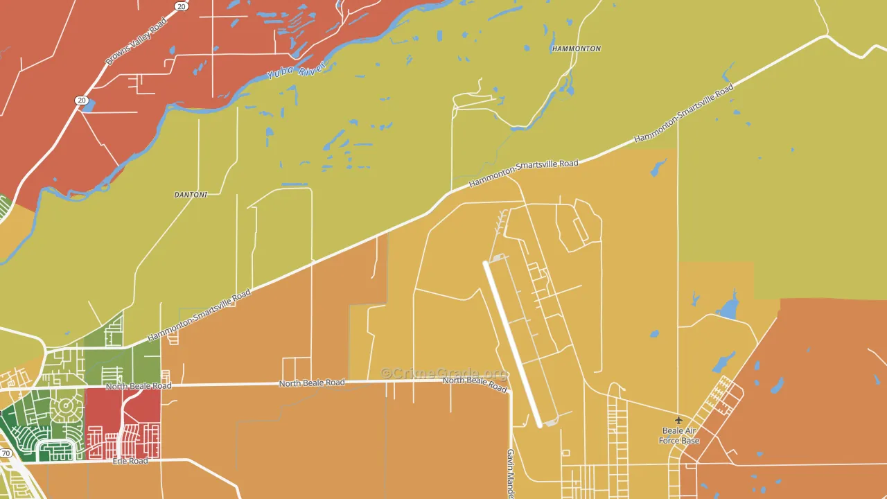Hammonton, CA Map of Murder Rates