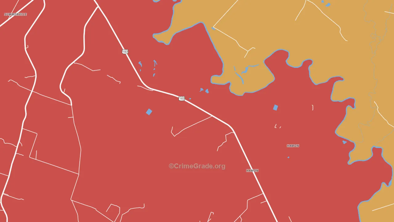 Hamon, TX Map of Murder Rates