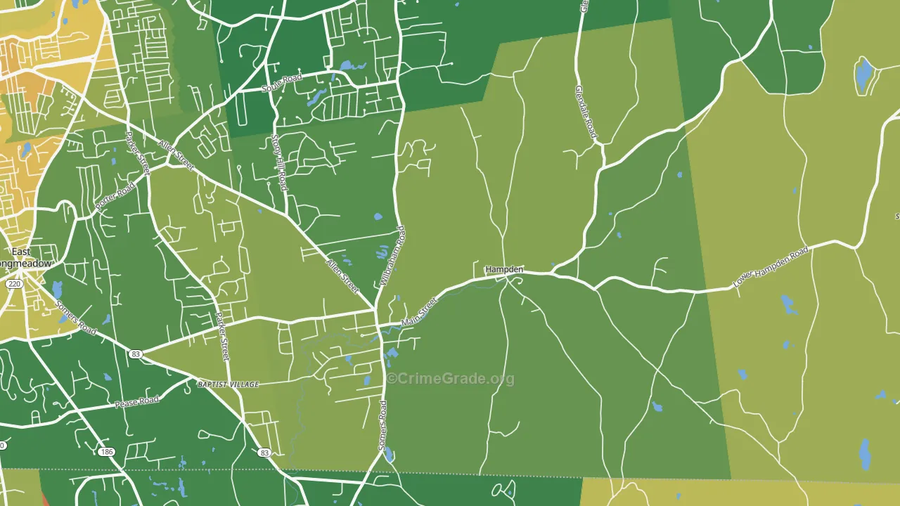 Hampden, MA Map of Murder Rates