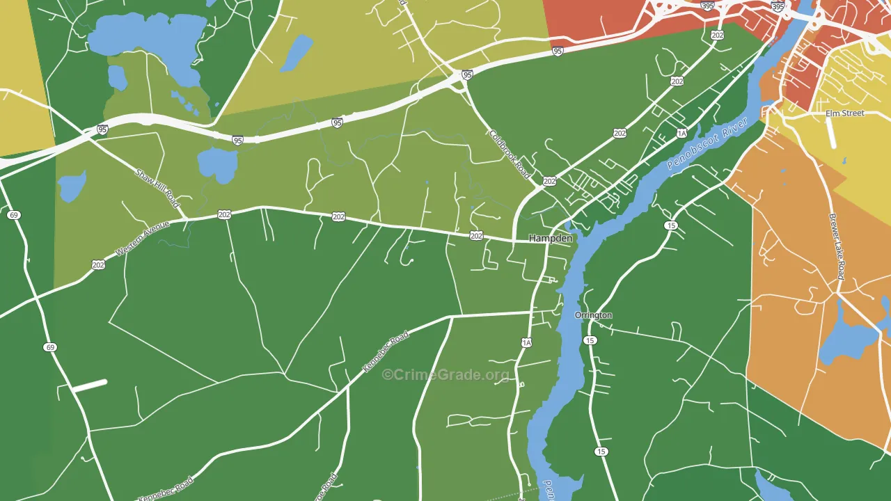 Hampden, ME Map of Murder Rates