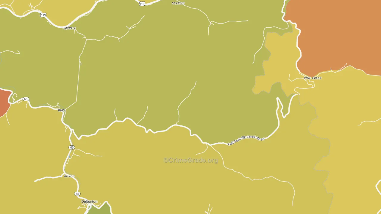 Hampden, WV Map of Murder Rates