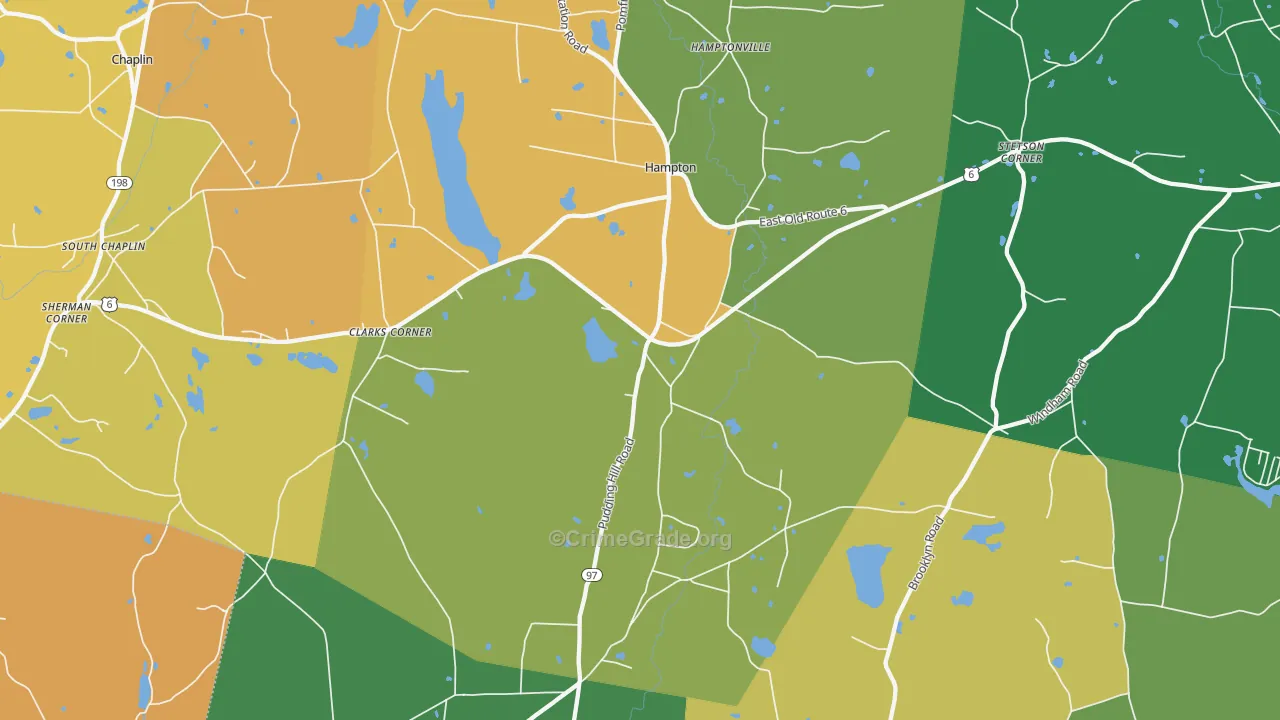 Hampton, CT Map of Murder Rates
