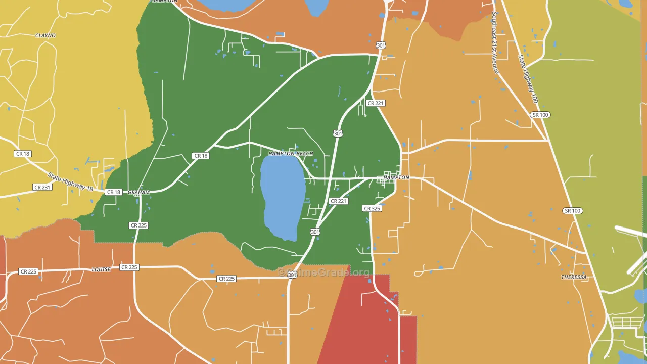 Hampton, FL Map of Murder Rates
