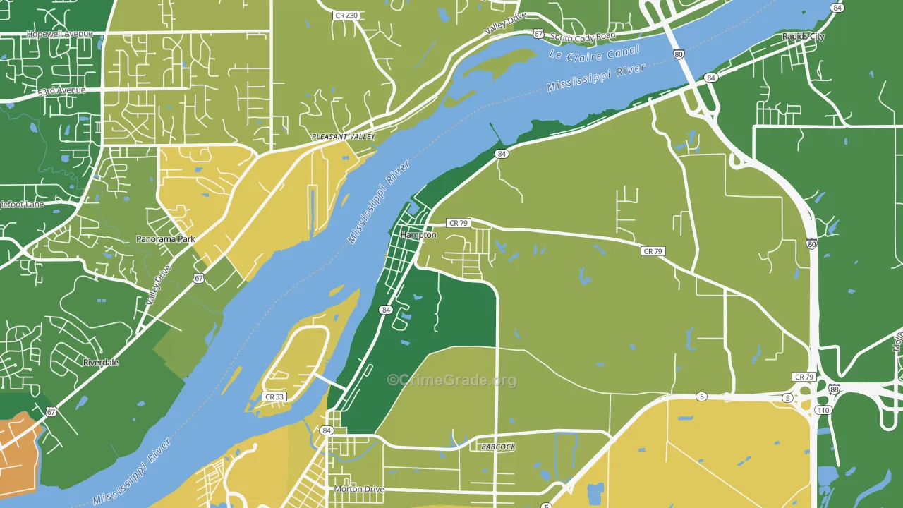 Hampton, IL Map of Murder Rates