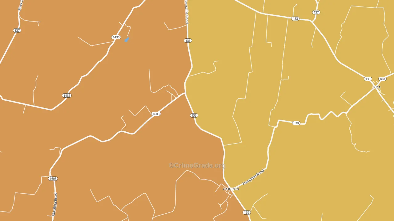 Hampton, KY Map of Murder Rates