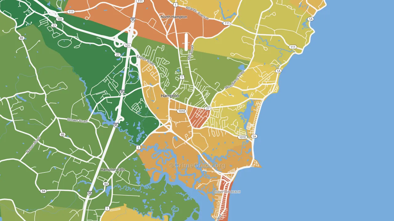 Hampton, NH Map of Murder Rates