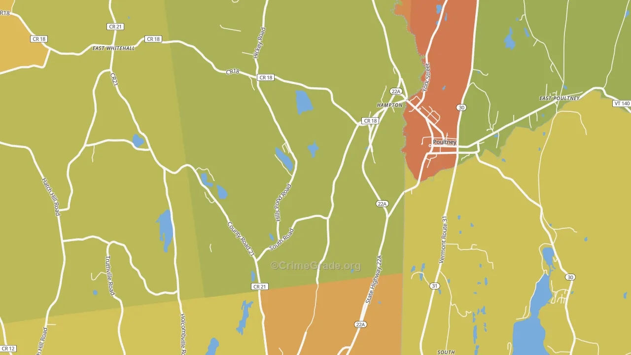 Hampton, NY Map of Murder Rates