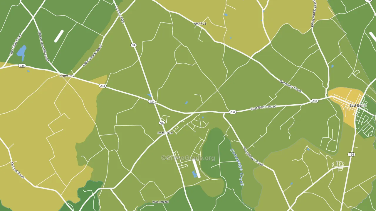Hampton, PA Map of Murder Rates