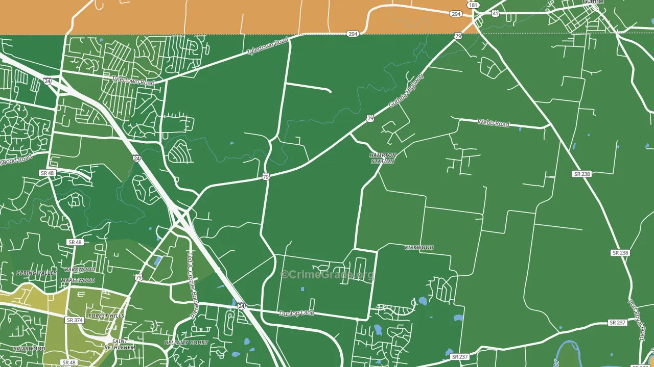 Hampton Station, TN Map of Murder Rates
