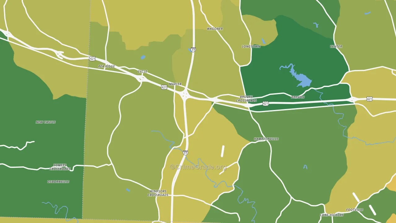 Hamptonville, NC Map of Murder Rates