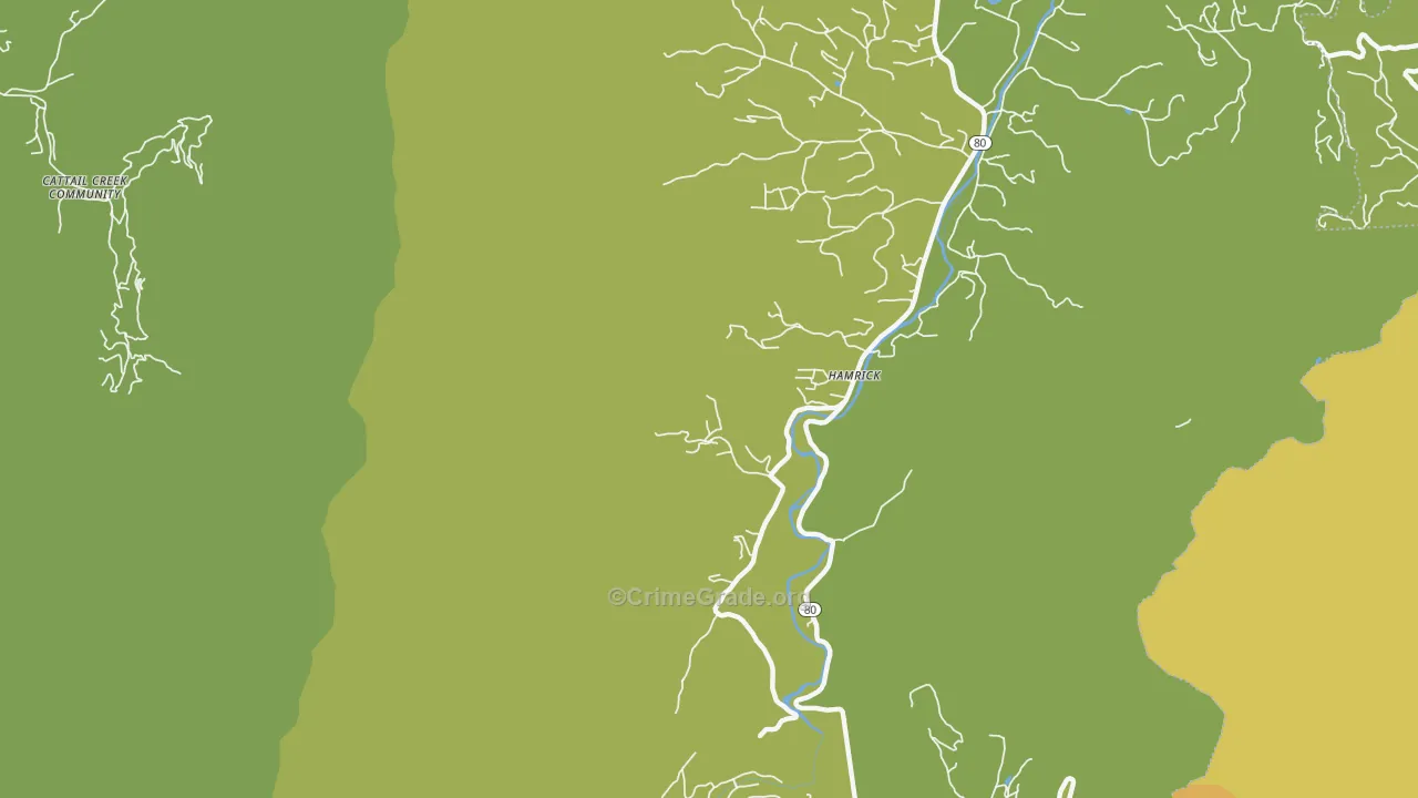 Hamrick, NC Map of Murder Rates