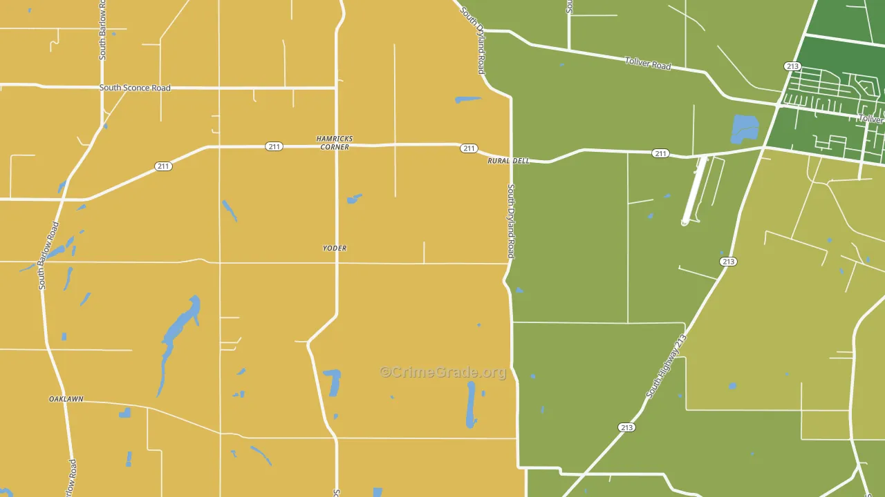 Hamricks Corner, OR Map of Murder Rates