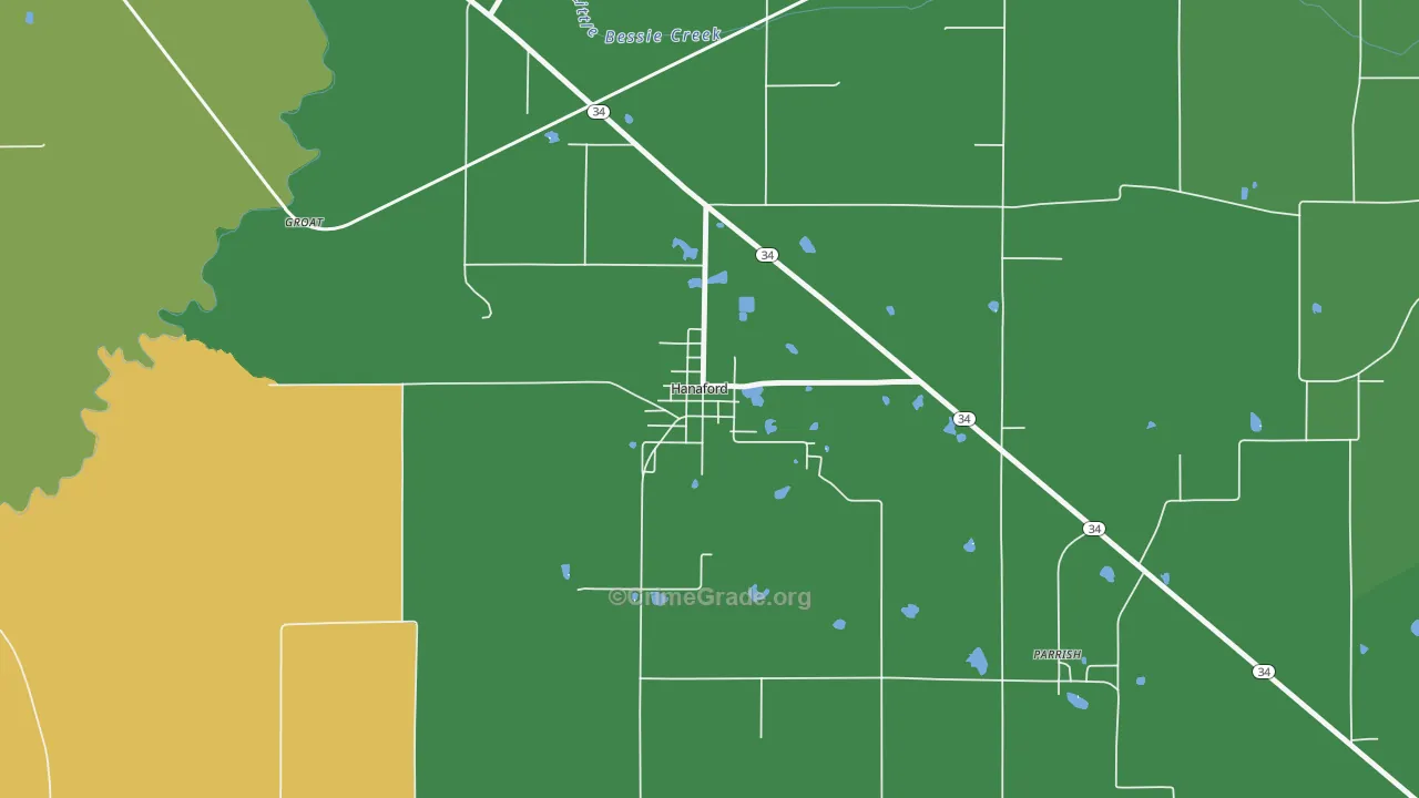 Hanaford, IL Map of Murder Rates