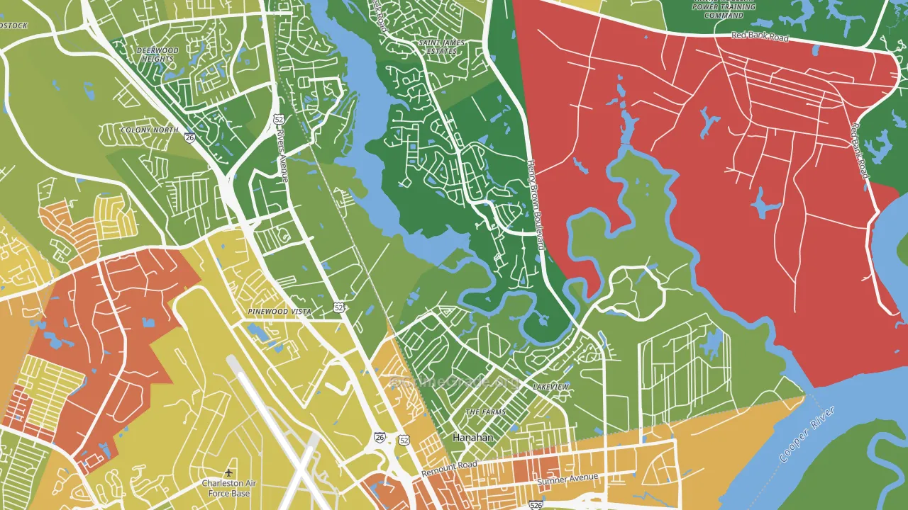 Hanahan, SC Map of Murder Rates