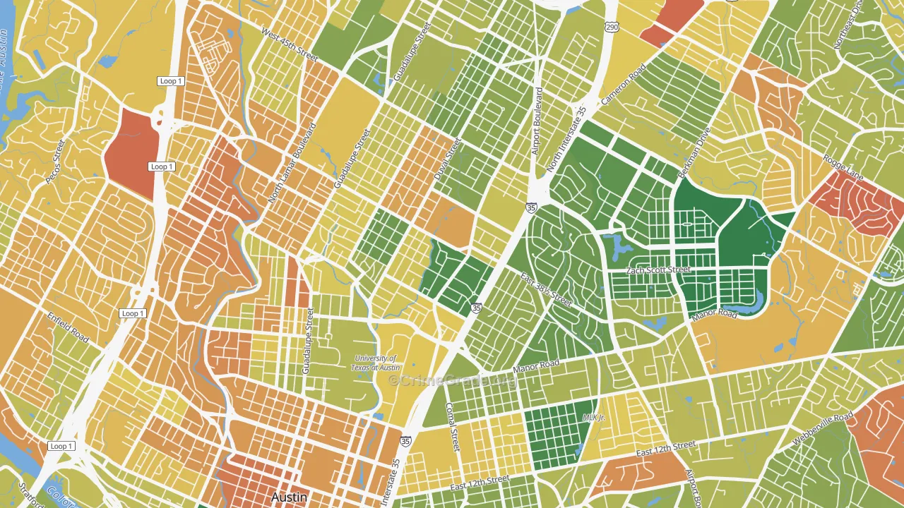 Hancock, Austin, TX Map of Murder Rates