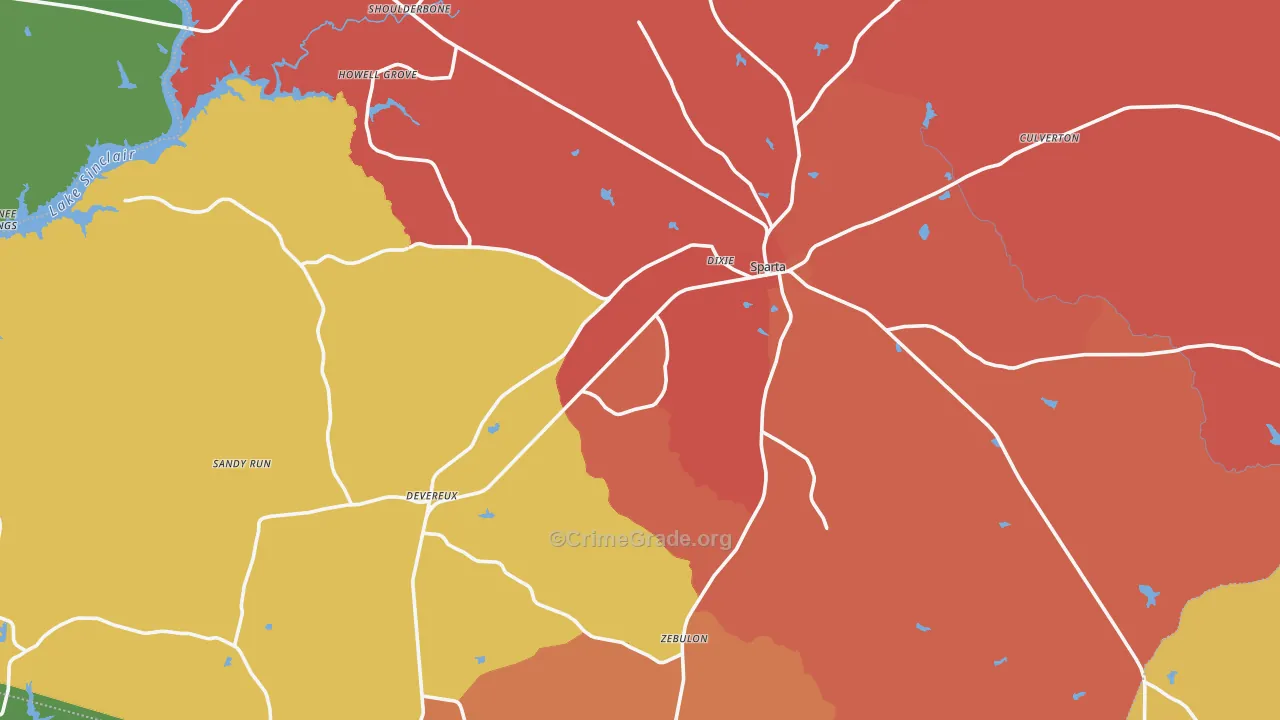 Hancock County, GA Map of Murder Rates