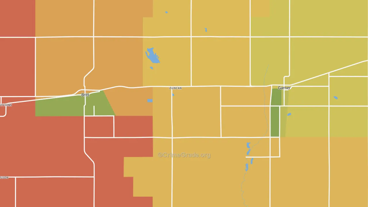 Hancock County, IA Map of Murder Rates