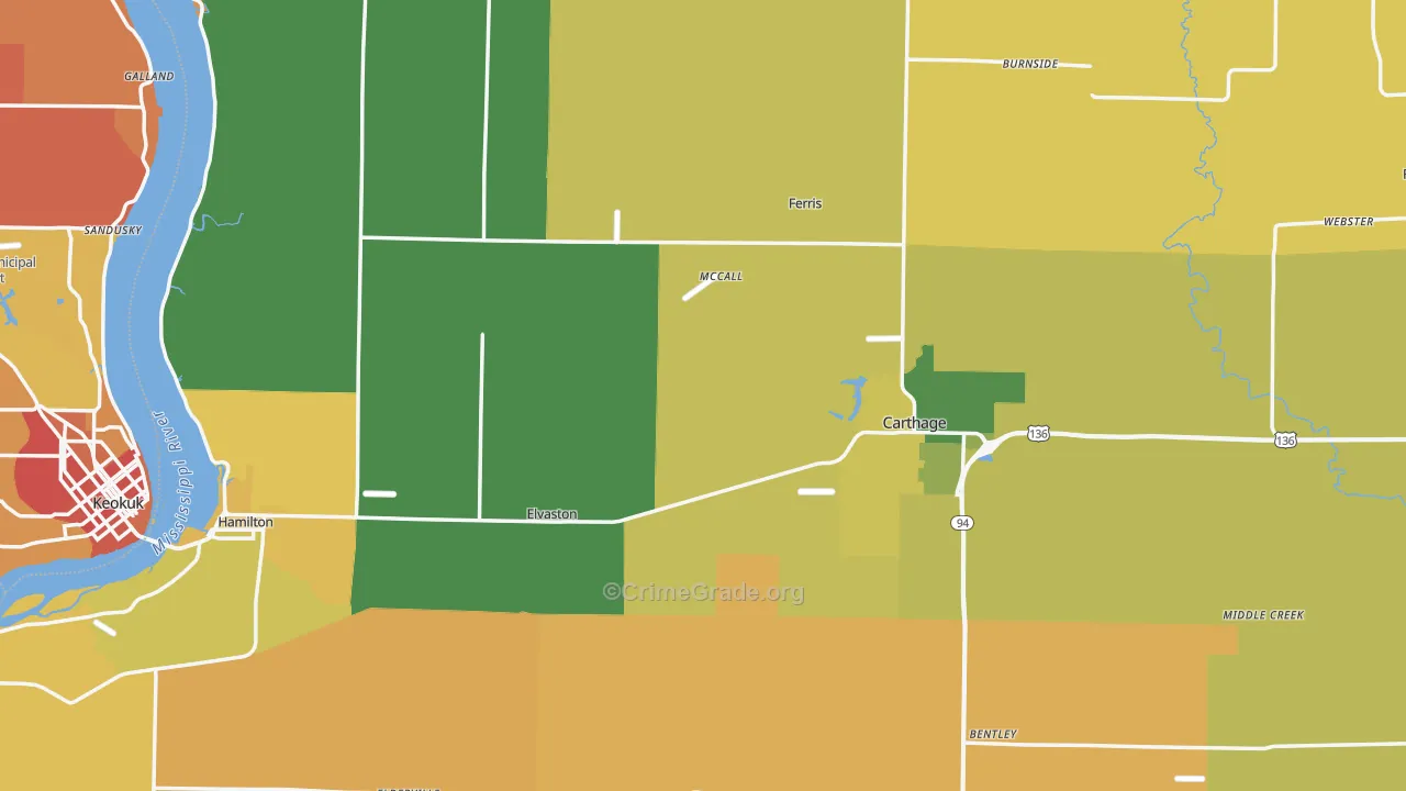 Hancock County, IL Map of Murder Rates