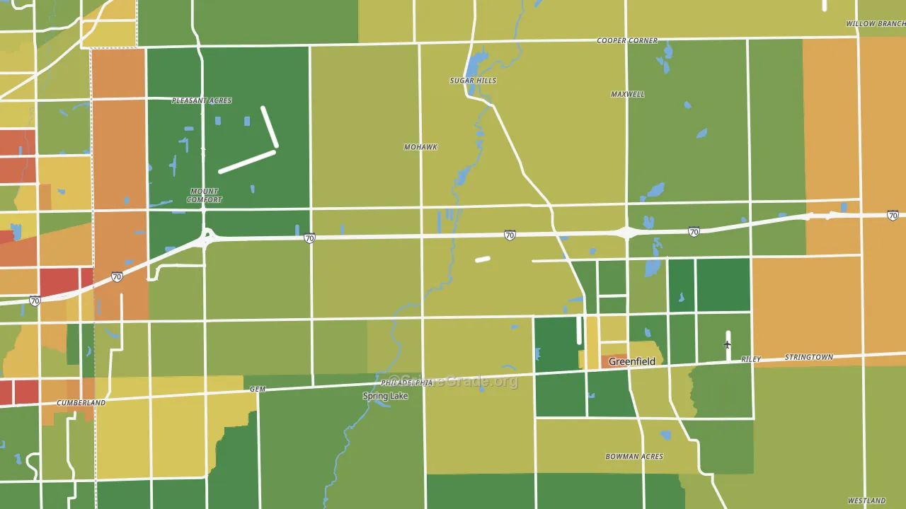 Hancock County, IN Map of Murder Rates