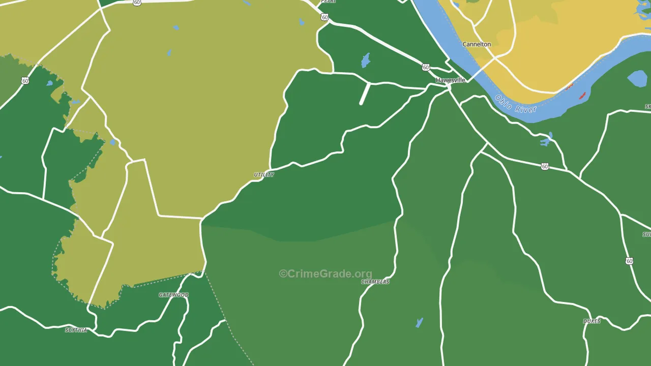 Hancock County, KY Map of Murder Rates