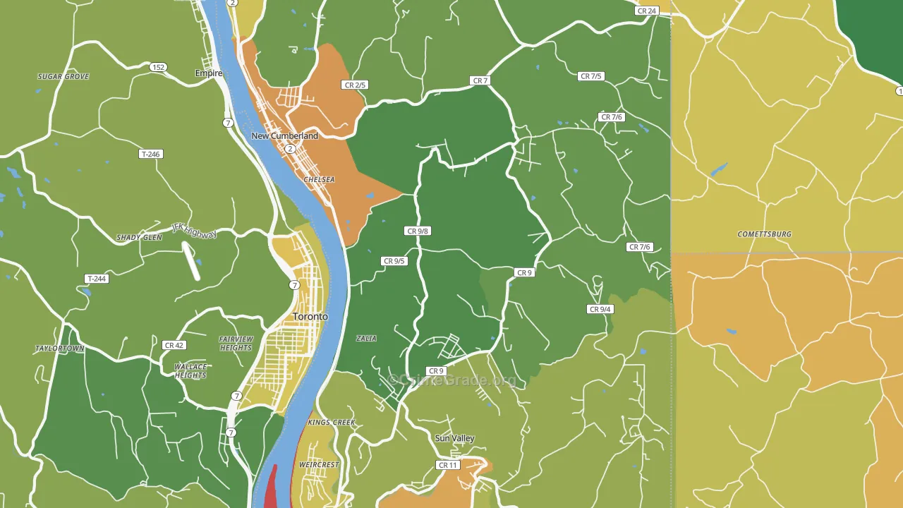 Hancock County, WV Map of Murder Rates