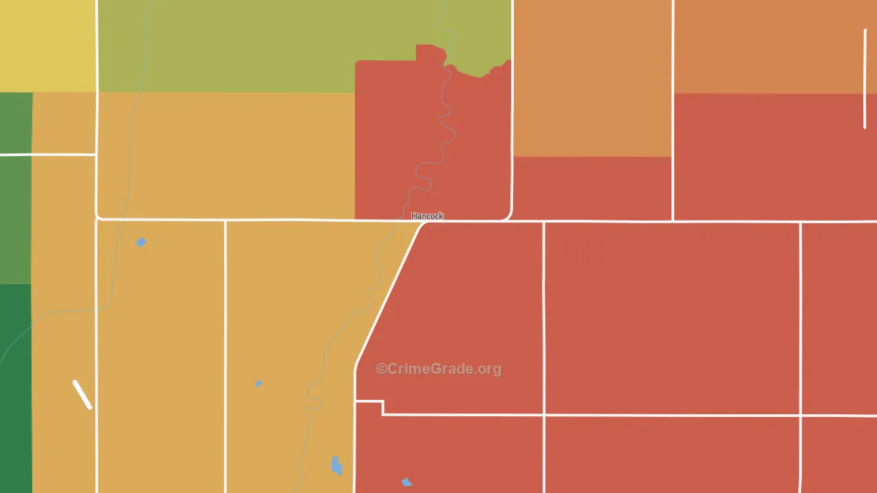 Hancock, IA Map of Murder Rates