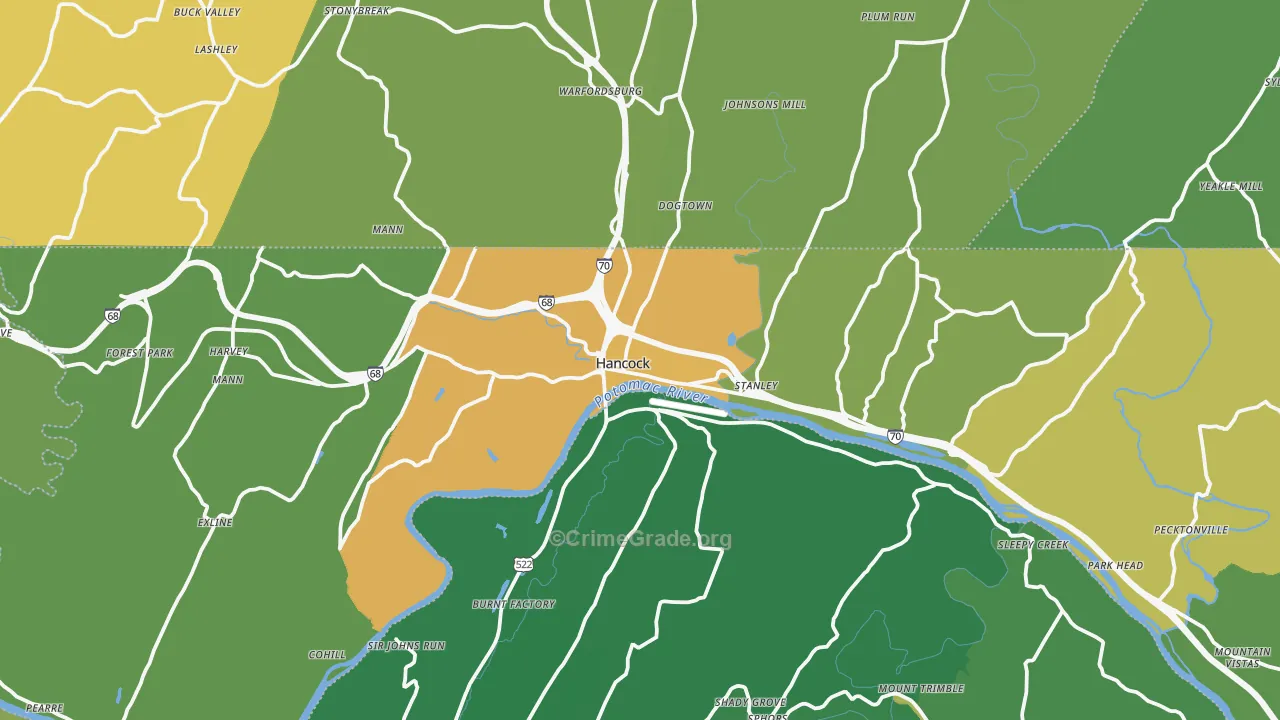Hancock, MD Map of Murder Rates