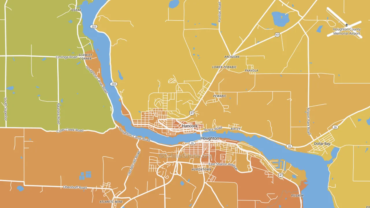 Hancock, MI Map of Murder Rates