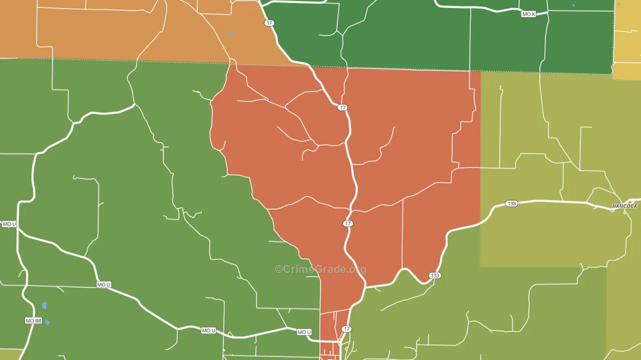 Hancock, MO Map of Murder Rates
