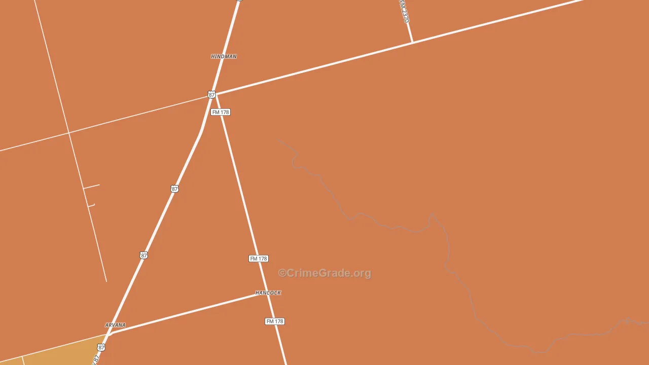 Hancock, TX Map of Murder Rates
