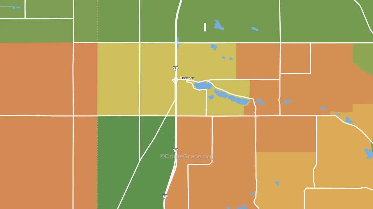 Hancock, WI Map of Murder Rates