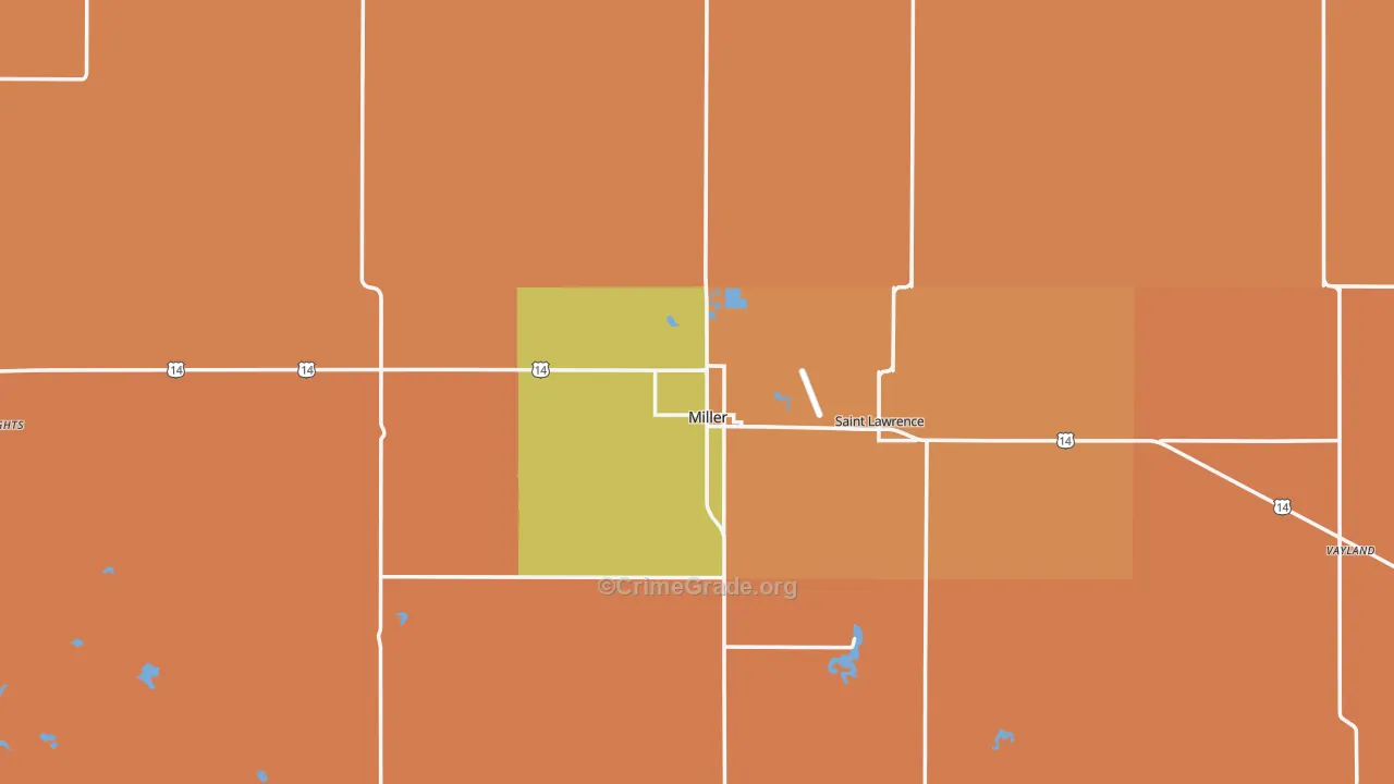 Hand County, SD Map of Murder Rates