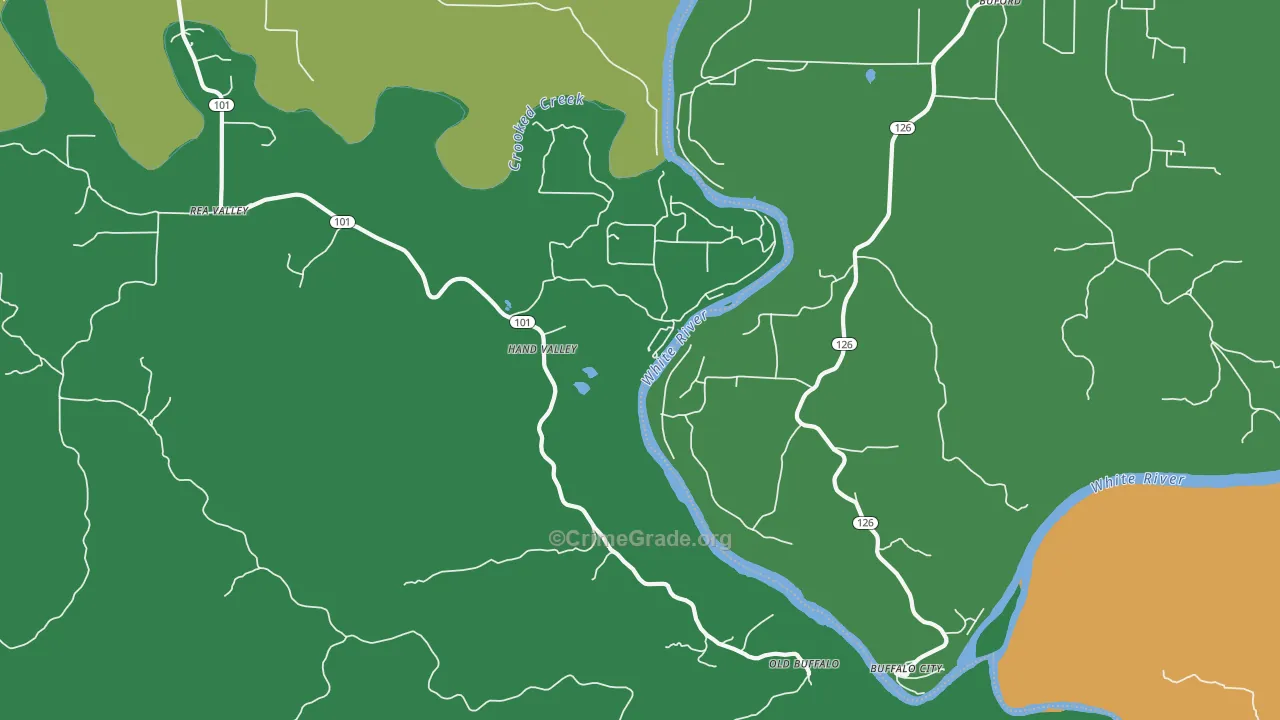 Hand Valley, AR Map of Murder Rates