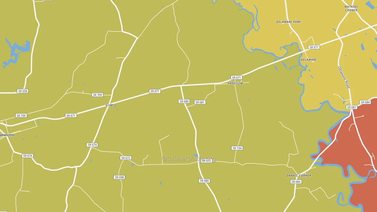 Handsom, VA Map of Murder Rates