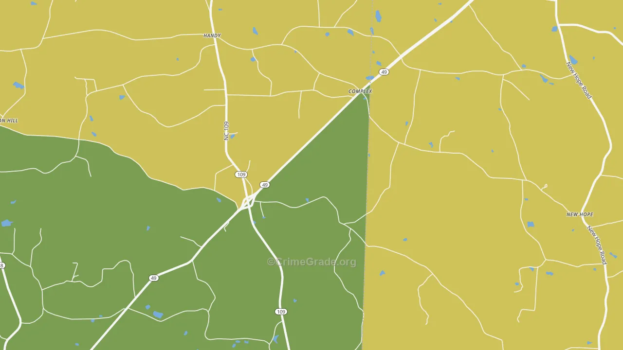 Handy, NC Map of Murder Rates