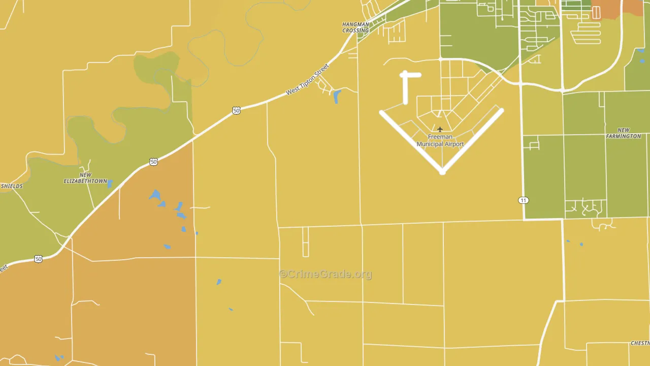 Hangman Crossing, IN Map of Murder Rates