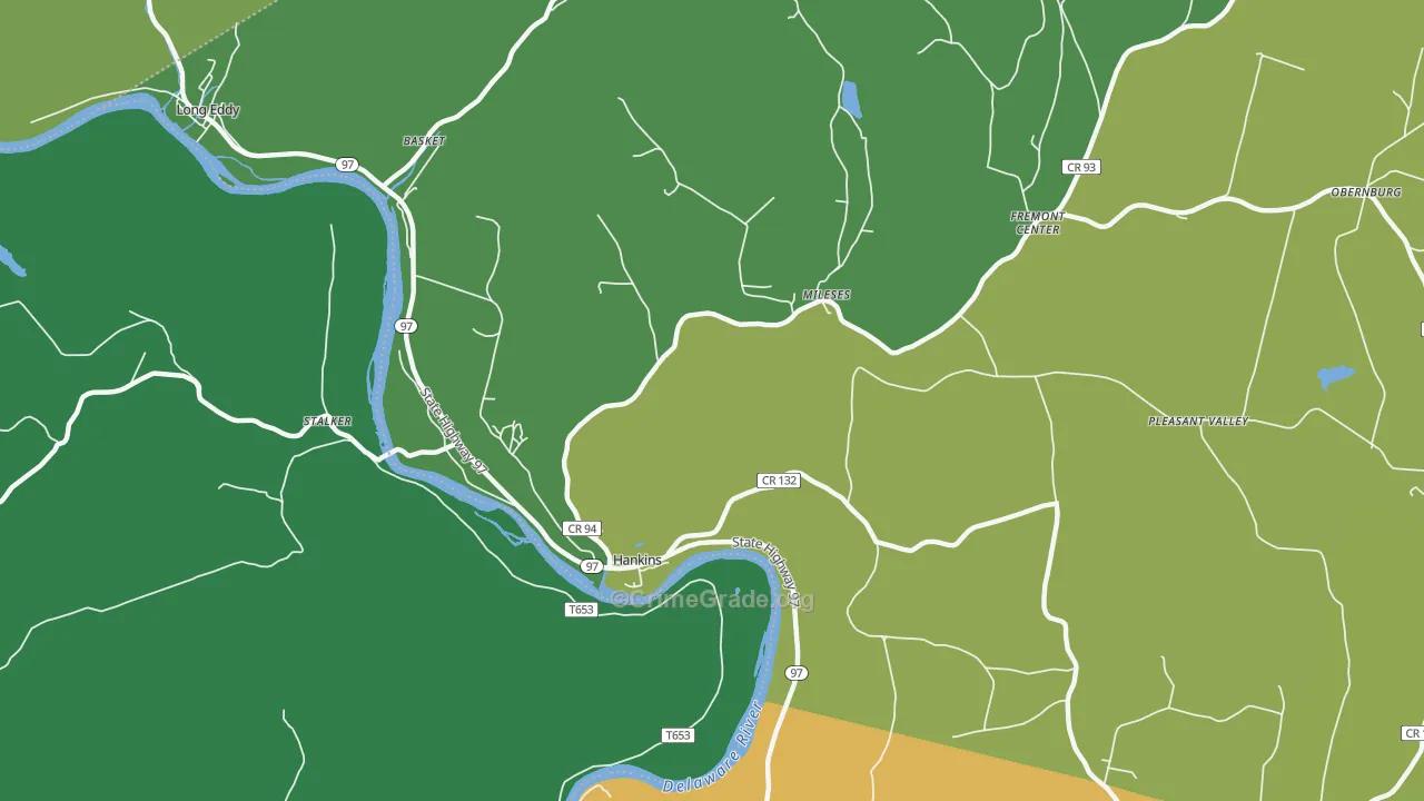 Hankins, NY Map of Murder Rates