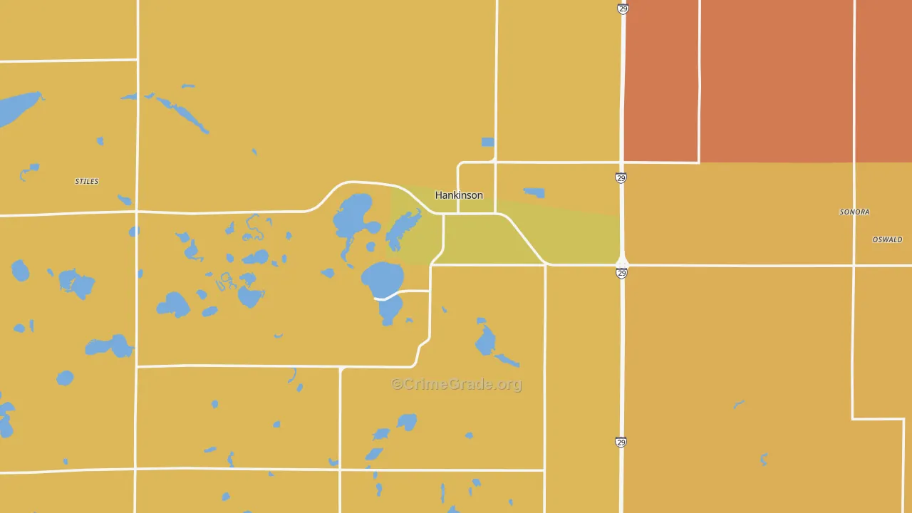 Hankinson, ND Map of Murder Rates
