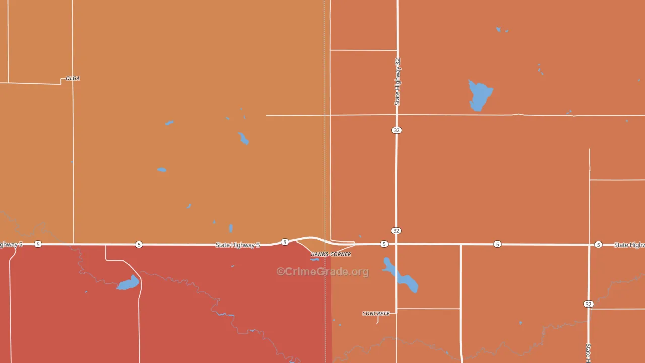 Hanks Corner, ND Map of Murder Rates