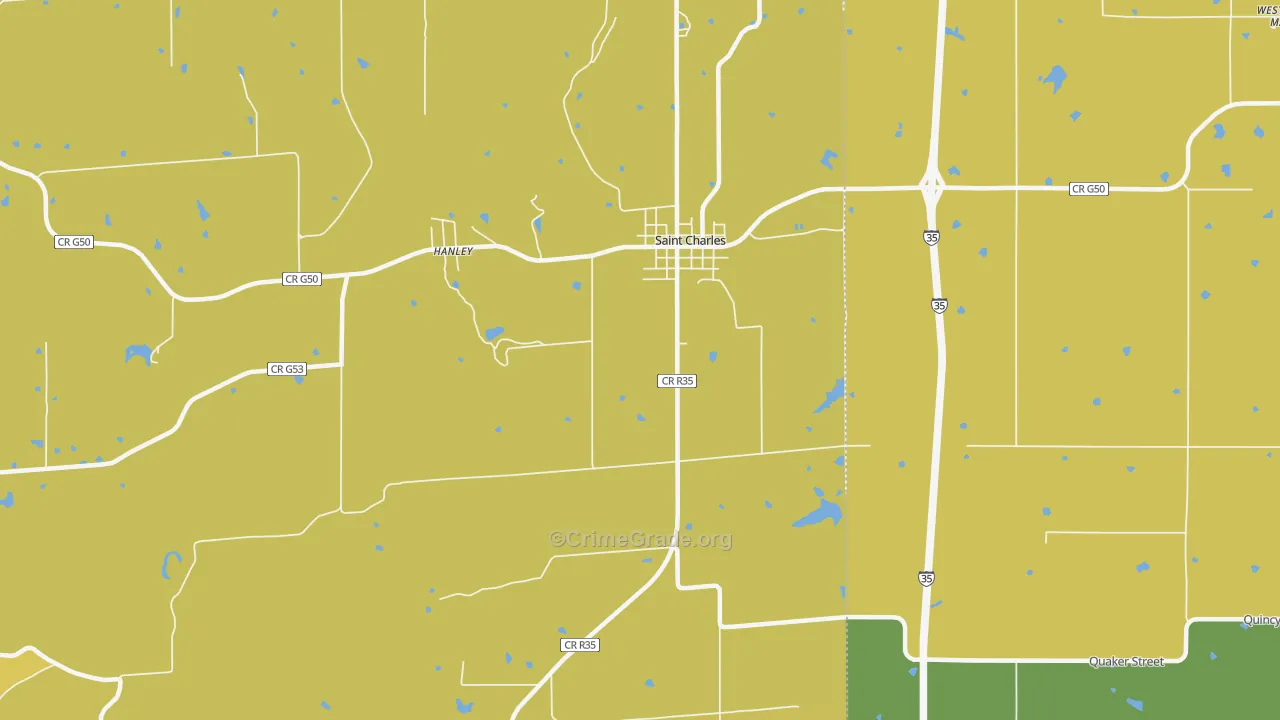 Hanley, IA Map of Murder Rates